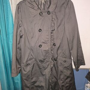 Women's Apt 9 Gray Double-Breasted Coat
